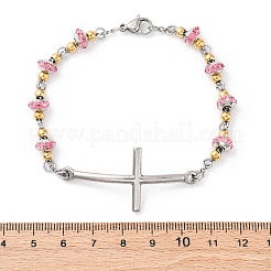 201 bracelets à maillons en acier inoxydable&nbsp;BJEW-A032-02GP-01