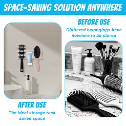 Mensola portaoggetti da parete per bagno con organizer multiuso in acrilico a 3 slot&nbsp;ODIS-WH0030-334A