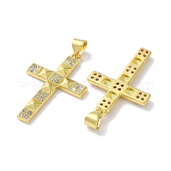 Cremagliera placcatura micro ottone spianare pendenti zirconi&nbsp;KK-Z039-04G