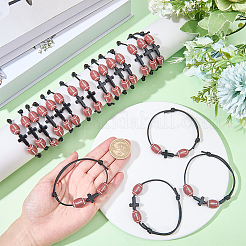 Bracelet tressé en perles acryliques sur le thème du sport (30 pièce)&nbsp;BJEW-BM00012