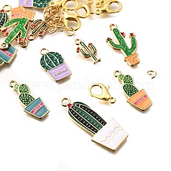 Наборы для самостоятельного изготовления подвески в виде кактуса из эмалевого сплава&nbsp;DIY-FP0001-42