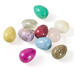 10 pieza de decoraciones de exhibición de huevos de piedras preciosas naturales y sintéticas&nbsp;G-TA0003-43