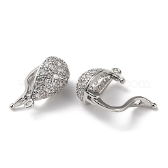 Застежки-твистеры из латуни с микропейвом и прозрачным фианитом&nbsp;KK-M254-03P