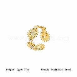Bracciale aperto regolabile in acciaio inossidabile 304 con micro pavé di zirconi cubici per donna&nbsp;BI5258-1