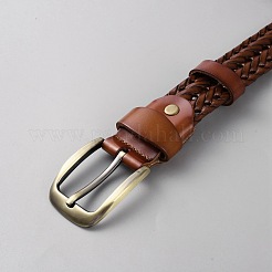 Geflochtene Herren-Kettengürtel aus Rindsleder&nbsp;AJEW-WH20020-443B-01