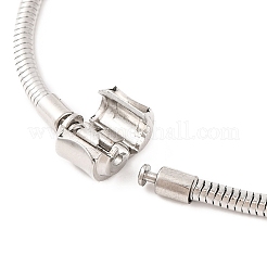 Круглые браслеты-змейки из нержавеющей стали 304 с застежками&nbsp;BJEW-F472-01P-02