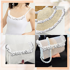 Плиссированная кружевная отделка из полиэстера&nbsp;SRIB-FG0001-08