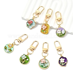7 шт. подвеска из цветочного сплава с эмалью&nbsp;HJEW-YW00315