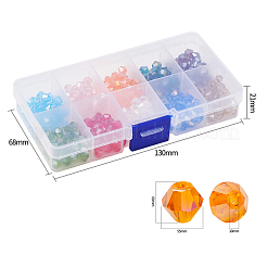 400шт 10 цвета гальванические стеклянные бусины&nbsp;EGLA-YW0001-15