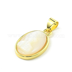 Pendenti in conchiglia naturale con pavé in ottone placcato a cremagliera&nbsp;KK-A204-01A-05G
