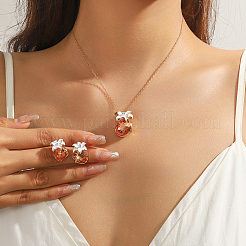 Модные комплекты из стеклянных серег-гвоздиков и ожерелий в форме слезинки&nbsp;MU8839