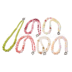 Collares redondos de cuentas de jade natural verde teñido&nbsp;GG-CBAA808-05P