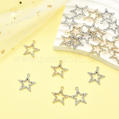 20шт 2 цвета подвески из сплава со стразами&nbsp;ALRI-YW0001-26