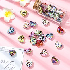 УФ-покрытие радужно-переливающийся леопардовый принт акриловые бусины&nbsp;SACR-CJC0008-04