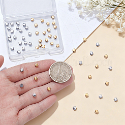 60 pièce de perles en acier inoxydable 304 de 2 couleurs&nbsp;STAS-UN0064-96