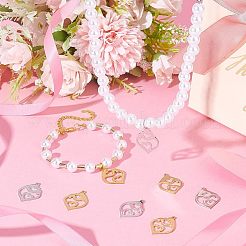 12 шт. подвески из нержавеющей стали 201 двух цветов&nbsp;STAS-UN0040-19