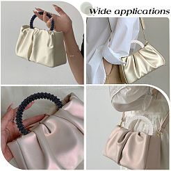 2 unidad de asas redondas de plástico con cuentas de imitación de perlas para bolso&nbsp;FIND-BBC0005-11B
