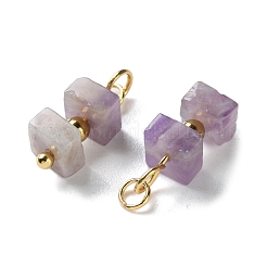 Подвески из натурального аметиста в форме куба&nbsp;STAS-C120-02G-02