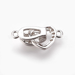 Латунные микро проложить кубического циркония раз за застежками KK-P164-09P