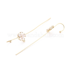 Orecchini a gancio cingolato a forma di fiore per le donne e le ragazze&nbsp;EJEW-B008-01LG