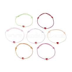 Регулируемые браслеты из вощеного хлопка с плетеными бусинами&nbsp;BJEW-JB11559