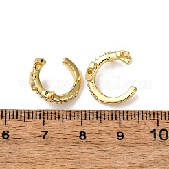 Латунные серьги-манжеты из прозрачного кубического циркония&nbsp;EJEW-D328-02G-03