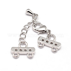 Rallonge de chaîne en laiton zircon cubique micro pavé&nbsp;X-ZIRC-E010-23P