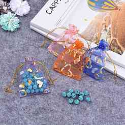 Сердце напечатаны органза сумки&nbsp;OP-R022-7x9-M