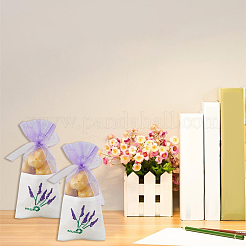 25 шт. мешочки для хранения сухоцветов из хлопковой органзы с набивным рисунком и лентой&nbsp;ABAG-SP0001-56B