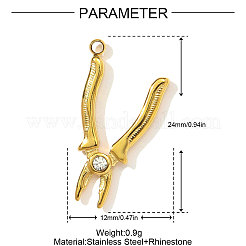 Подвески из нержавеющей стали 304 со стразами&nbsp;STAS-OY003-95G