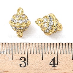 Подвески-колокольчики с микропаве из латуни и прозрачным кубическим цирконием&nbsp;KK-Z120-32G
