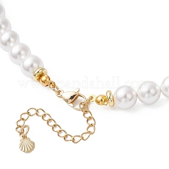 Ожерелья из круглых белых жемчужин диаметром 8 мм&nbsp;NJEW-JN05700