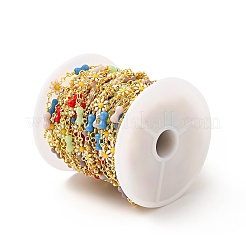 Catene a maglie in ottone con fiori a margherita&nbsp;CHC-C003-12G