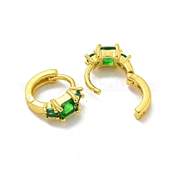 Orecchino a cerchio in zirconi cubici micro pavè di ottone&nbsp;EJEW-C088-18G-02