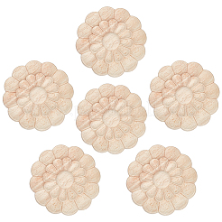 6 Stück Holz geschnitzte Blumen-Onlay-Applikation zum Basteln&nbsp;WOOD-WR0001-27