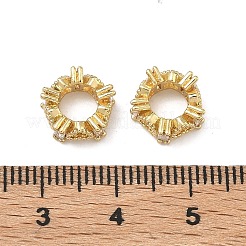 Herzförmige Messingperlen mit Mikropavé-Fassung aus klaren Zirkonia (europäischer Stil)&nbsp;KK-D228-25G