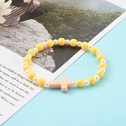 Blickdichte Acryl-Stretch-Perlenarmbänder für Kinder&nbsp;X-BJEW-JB06230