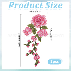 8 ornement de couture brodé en polyester&nbsp;DIY-HY0003-42A
