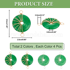 8 pieza de dijes de conector de jade natural de Malasia de 2 colores&nbsp;FIND-AR0003-05