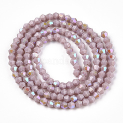 Brins de perles de verre galvanisées de couleur unie opaque&nbsp;EGLA-A039-P2mm-L13