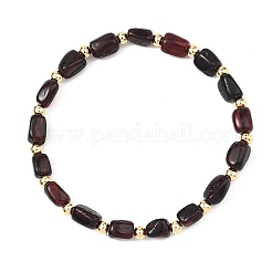 Bracelets extensibles en perles cubiques d'ambre naturel pour femmes et hommes&nbsp;BJEW-JB13639-02