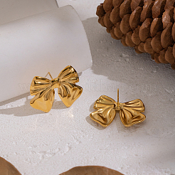 Серьги-гвоздики из нержавеющей стали 304 с бантом&nbsp;ON6549