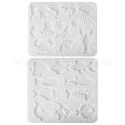 2 pieza de moldes de silicona con silueta de colgante para diy de 2 estilos&nbsp;DIY-GN0001-01A