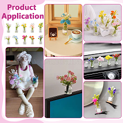 20 шт. 10-цветные светящиеся смоляные цветочные украшения&nbsp;DJEW-PH0001-78