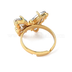 Einstellbare Fingerringe aus Messingglas&nbsp;RJEW-P148-A01-20