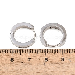 Pendientes de aro de acero inoxidable 304 con circonita cúbica transparente&nbsp;EJEW-L307-12P-01