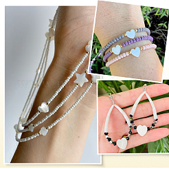 2 нить бусин из натуральных пресноводных ракушек&nbsp;SHEL-SC0001-85B