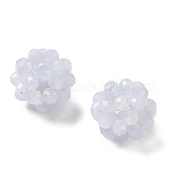 Perle intrecciate di agata blu naturale.&nbsp;GG-CBA2E9C-F17-01