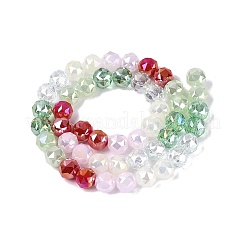 Stränge aus galvanisierter Jade-Imitation und undurchsichtigen sowie transparenten Glasperlen&nbsp;EGLA-Q135-8MM-A07
