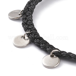 Pulseras de cuentas trenzadas de cordón de poliéster encerado&nbsp;BJEW-JB05762-01